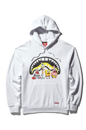 SPONGEBOB CREW SHARK HOODIE (LIGHT GREY)