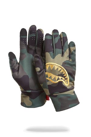 GOLD STENCIL CAMO GLOVES