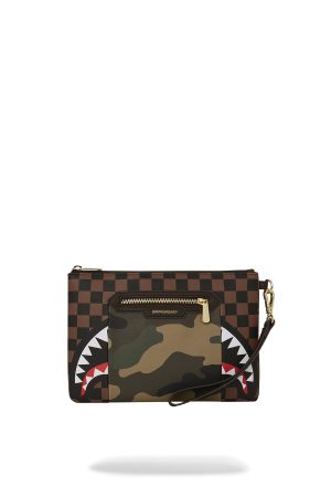 EXTERIOR GOLD ZIP POCKET SHARKS IN PARIS CROSSOVER CLUTCH